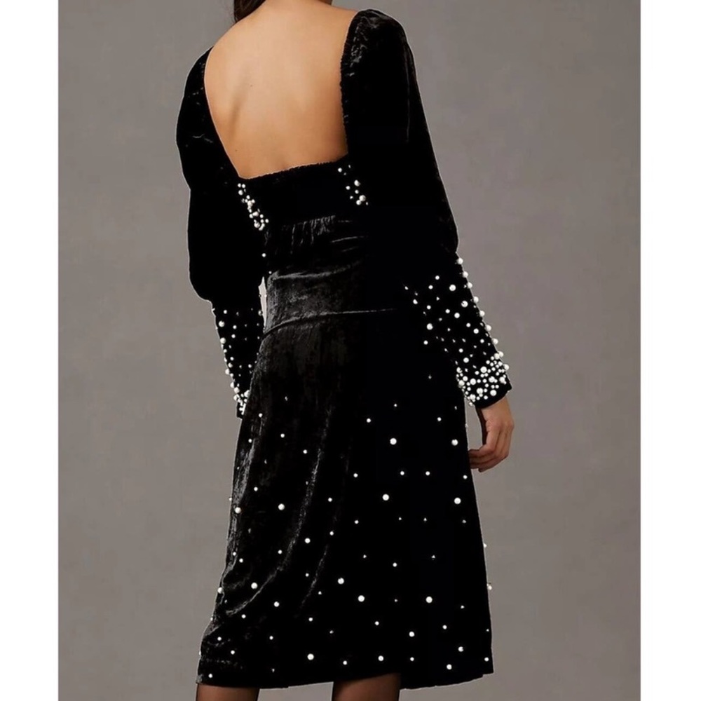 *Anthropologie Maeve Embellished Velvet Dress - Picture 2 of 3